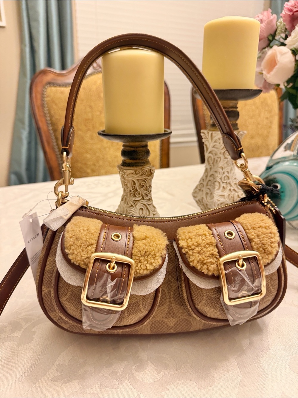 NWT Coach Signature Shearling Ashton ShoulderBag/Crossbody